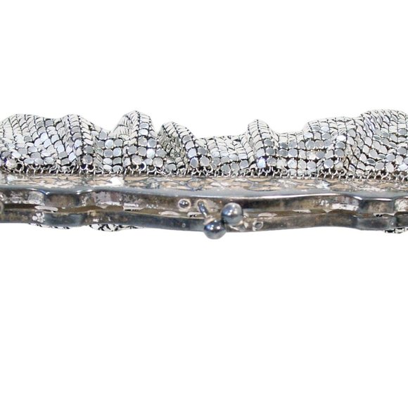 WHITING & DAVIS Victorian Vintage Silver-Plated Mesh Wristlet Clutch Mini Bag - Picture 5 of 9